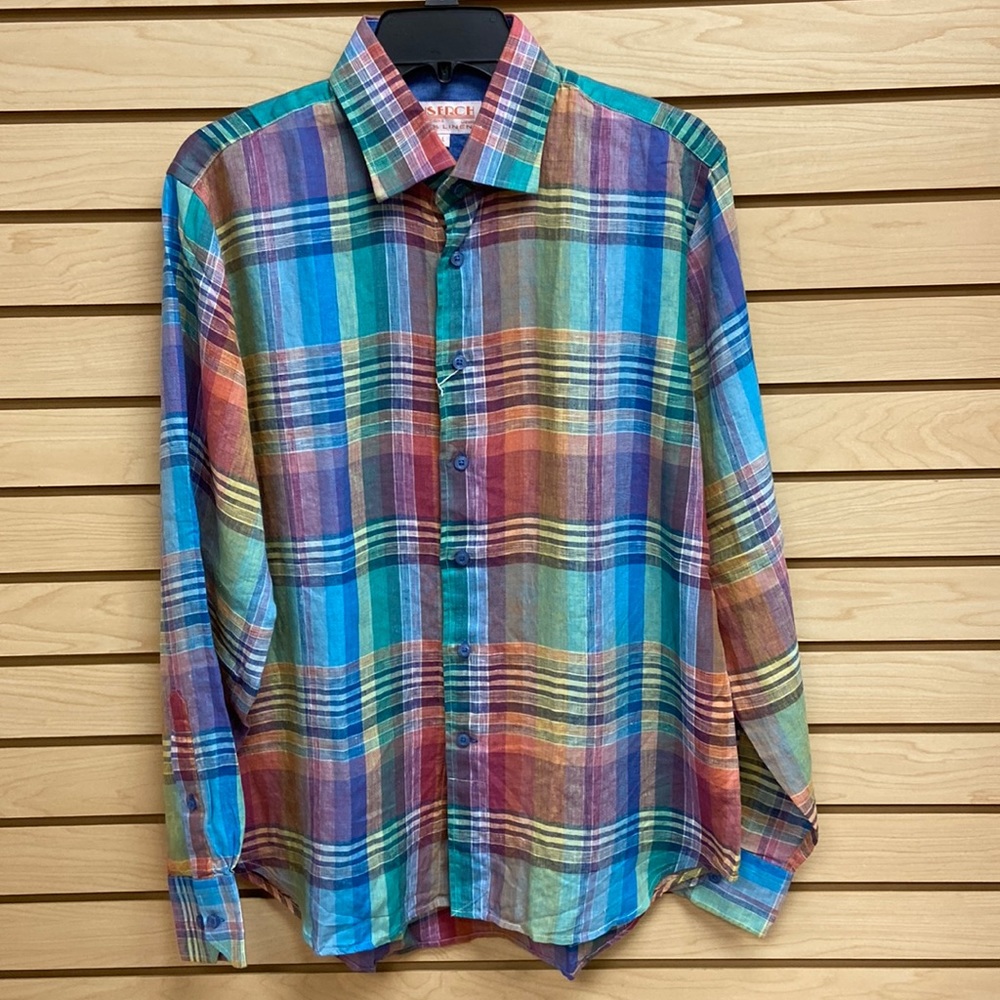 NEW INSERCH MEN LINEN FASHIONABLE SHIRT SIZE LARGE